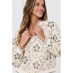 Kurtka bomberka z haftem kwiatowym