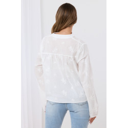 Koszula z haftem i pastelowymi serduszkami