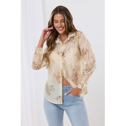 Koszula w paski z kwiatowym wzorem