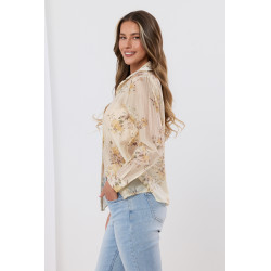 Koszula w paski z kwiatowym wzorem