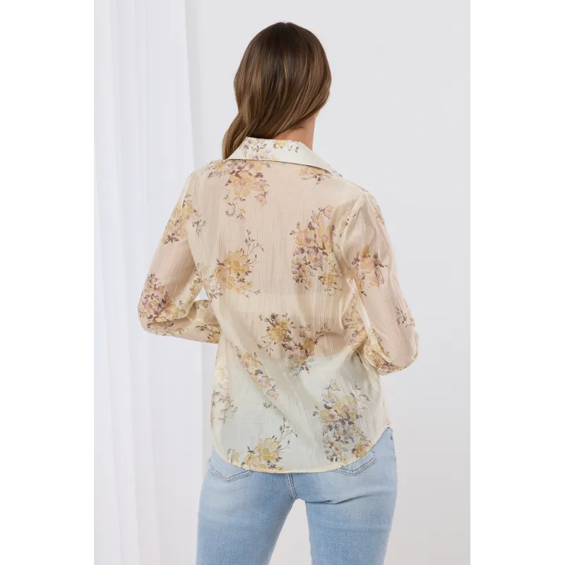 Koszula w paski z kwiatowym wzorem