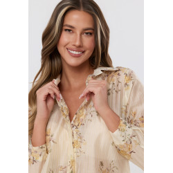 Koszula w paski z kwiatowym wzorem