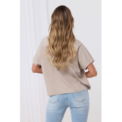 Bluzka oversize z krótkim rękawem i ozdobną apaszką