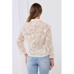 Ażurowa koszula z teksturalnym splotem