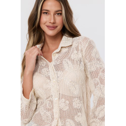 Ażurowa koszula z teksturalnym splotem