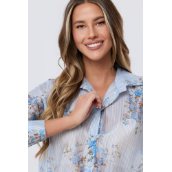 Koszula w paski z kwiatowym wzorem