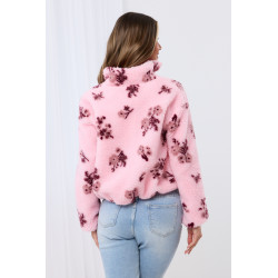 Kurtka teddy z kwiatowym wzorem