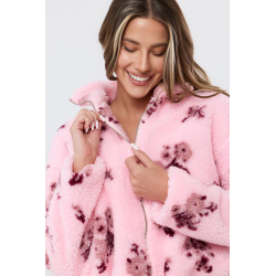 Kurtka teddy z kwiatowym wzorem