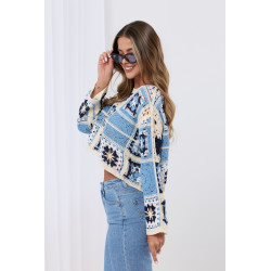 Szydełkowa bluzka typu crop top w stylu boho