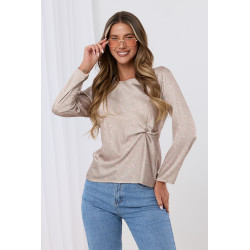 Kwiatowa bluzka z ozdobnym marszczeniem