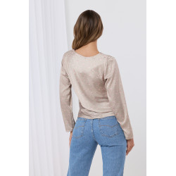 Kwiatowa bluzka z ozdobnym marszczeniem