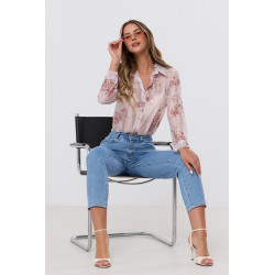 Koszula w paski z kwiatowym wzorem