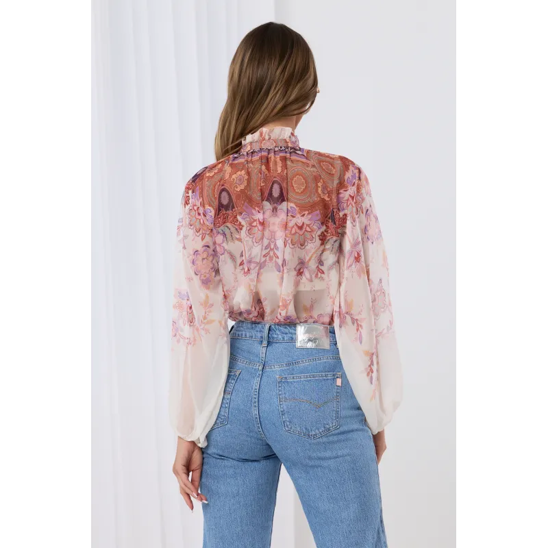 Szyfonowa bluzka w kwiaty