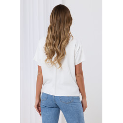 Bluzka oversize z krótkim rękawem i ozdobną apaszką