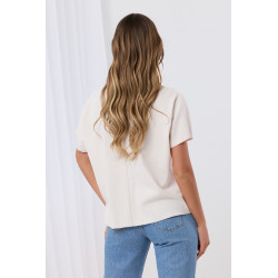 Bluzka oversize z krótkim rękawem i ozdobną apaszką