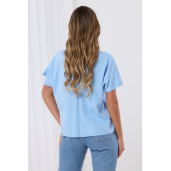 Bluzka oversize z krótkim rękawem i ozdobną apaszką