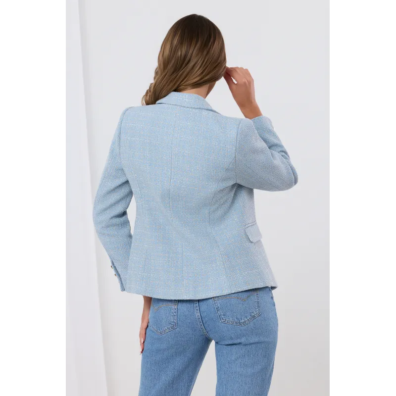 Marynarka typu tweed z dwurzędowym zapięciem