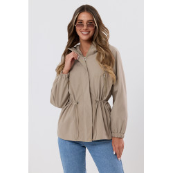 Kurtka przejściowa z kapturem i regulacją w talii