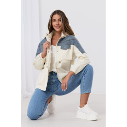 Kurtka parka z jeansowymi wstawkami