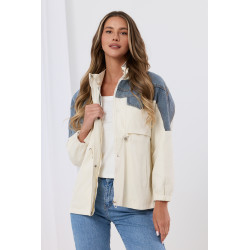 Kurtka parka z jeansowymi wstawkami