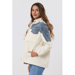 Kurtka parka z jeansowymi wstawkami