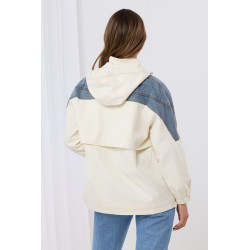 Kurtka parka z jeansowymi wstawkami