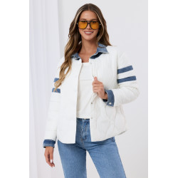 Pikowana kurtka z jeansowymi wstawkami