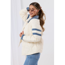 Pikowana kurtka z jeansowymi wstawkami