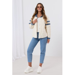 Pikowana kurtka z jeansowymi wstawkami