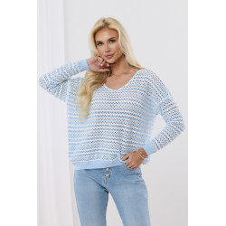 Lekki sweter ażurowy w paski