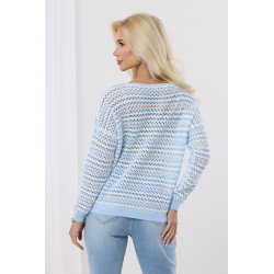 Lekki sweter ażurowy w paski