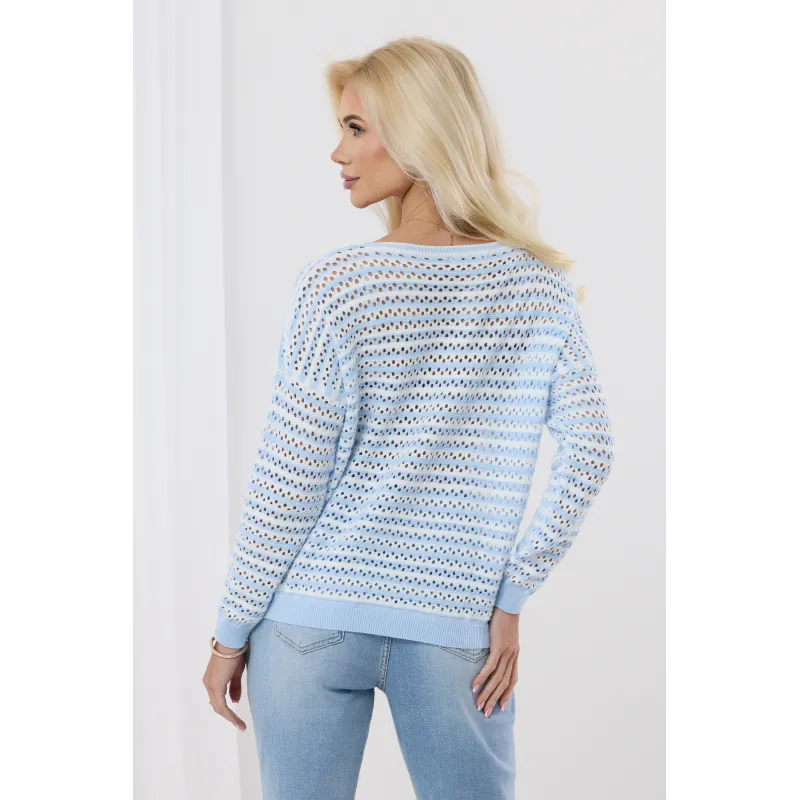 Lekki sweter ażurowy w paski