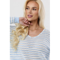 Lekki sweter ażurowy w paski
