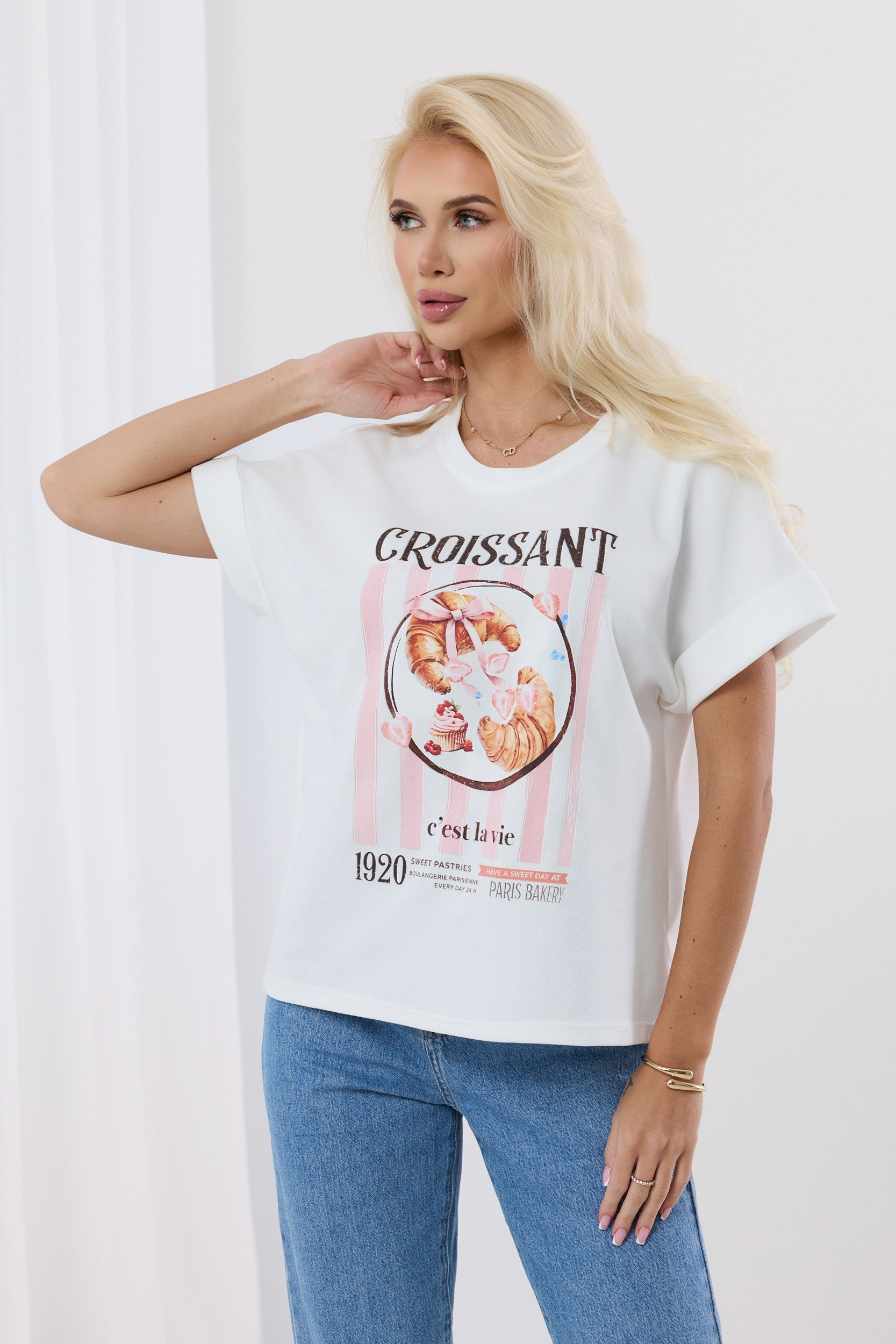 Bawełniana bluzka z nadrukiem