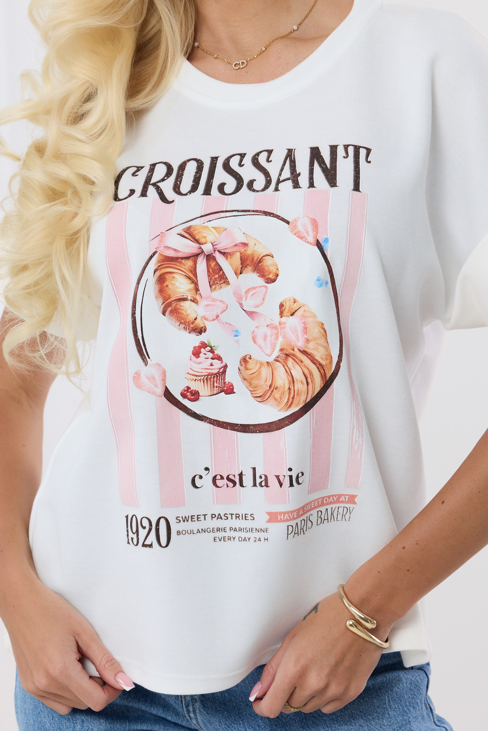 Bawełniana bluzka z nadrukiem