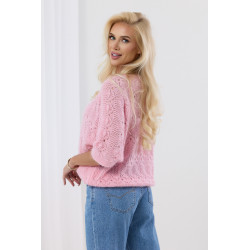 Ażurowy sweterek z rękawem 3/4