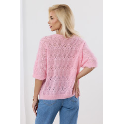 Ażurowy sweterek z rękawem 3/4