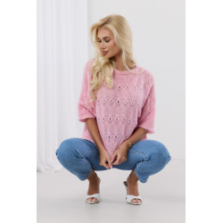 Ażurowy sweterek z rękawem 3/4