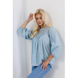 Bluzka w stylu boho z ażurowymi wstawkami