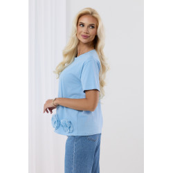 Bluzka z aplikacjami róż na dole