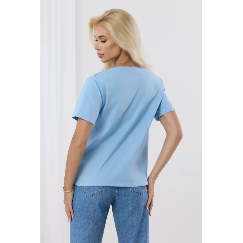 Bluzka z aplikacjami róż na dole