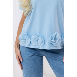Bluzka z aplikacjami róż na dole
