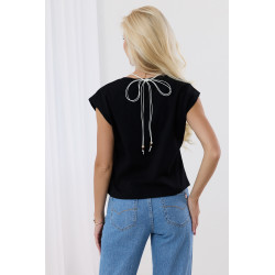 Bluzka z naszytą koronką w stylu bieliźnianym