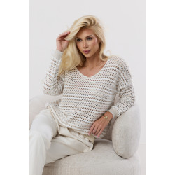 Lekki sweter ażurowy w paski