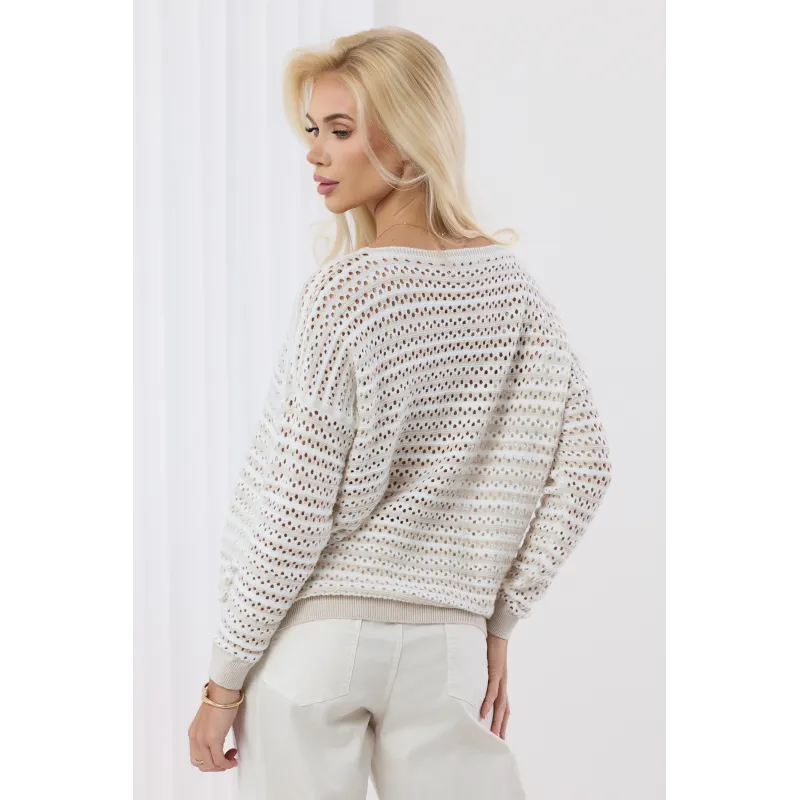Lekki sweter ażurowy w paski