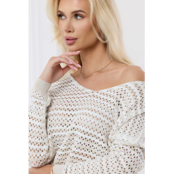 Lekki sweter ażurowy w paski