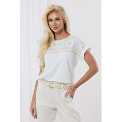 Bluzka z ażurowym dekoltem