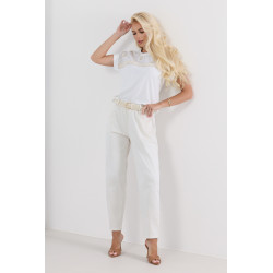 Bluzka z ażurowym dekoltem