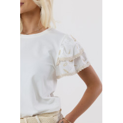 Bluzka z ażurowymi rękawami