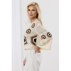 Ażurowa bluzka boho z szydełkowymi motywami